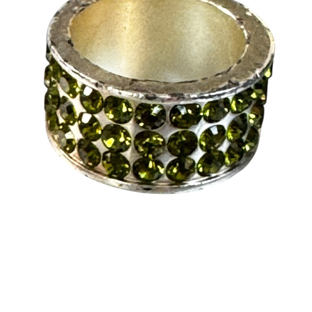 Dyrberg Kern Elegant Scandinavi Silver and Green Crystal Ring Vintage